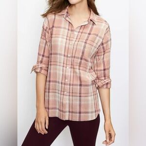 Loft Women's Blush Pink Button Up Shirt Long Sleeve Size Small SP